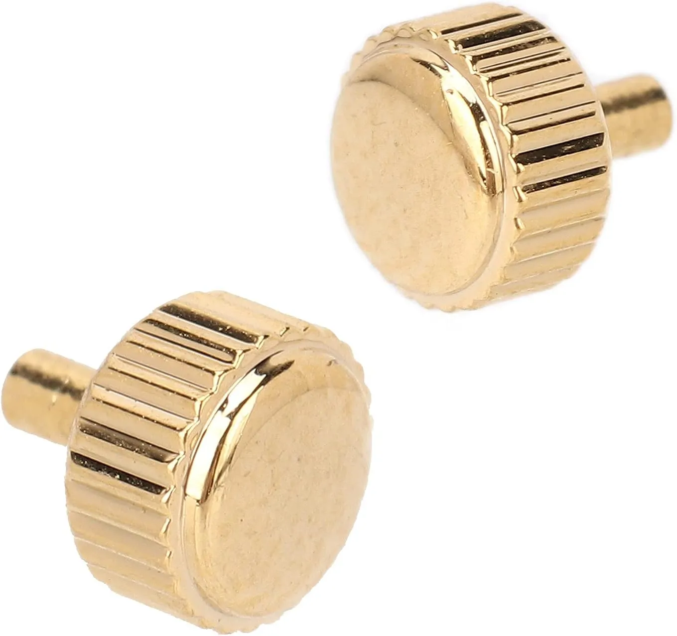 Replacement senate Parts for Quartz Mechanical Watches, Sturdy and Practical Accessories for Watch Repair 5PCS Golden Steel Watch Crowns, 