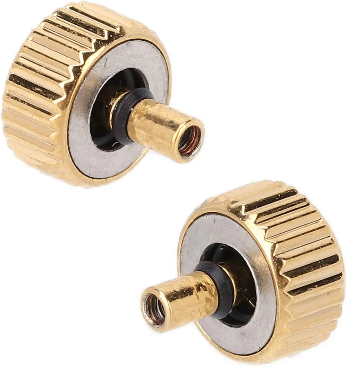 Replacement senate Parts for Quartz Mechanical Watches, Sturdy and Practical Accessories for Watch Repair 5PCS Golden Steel Watch Crowns, 