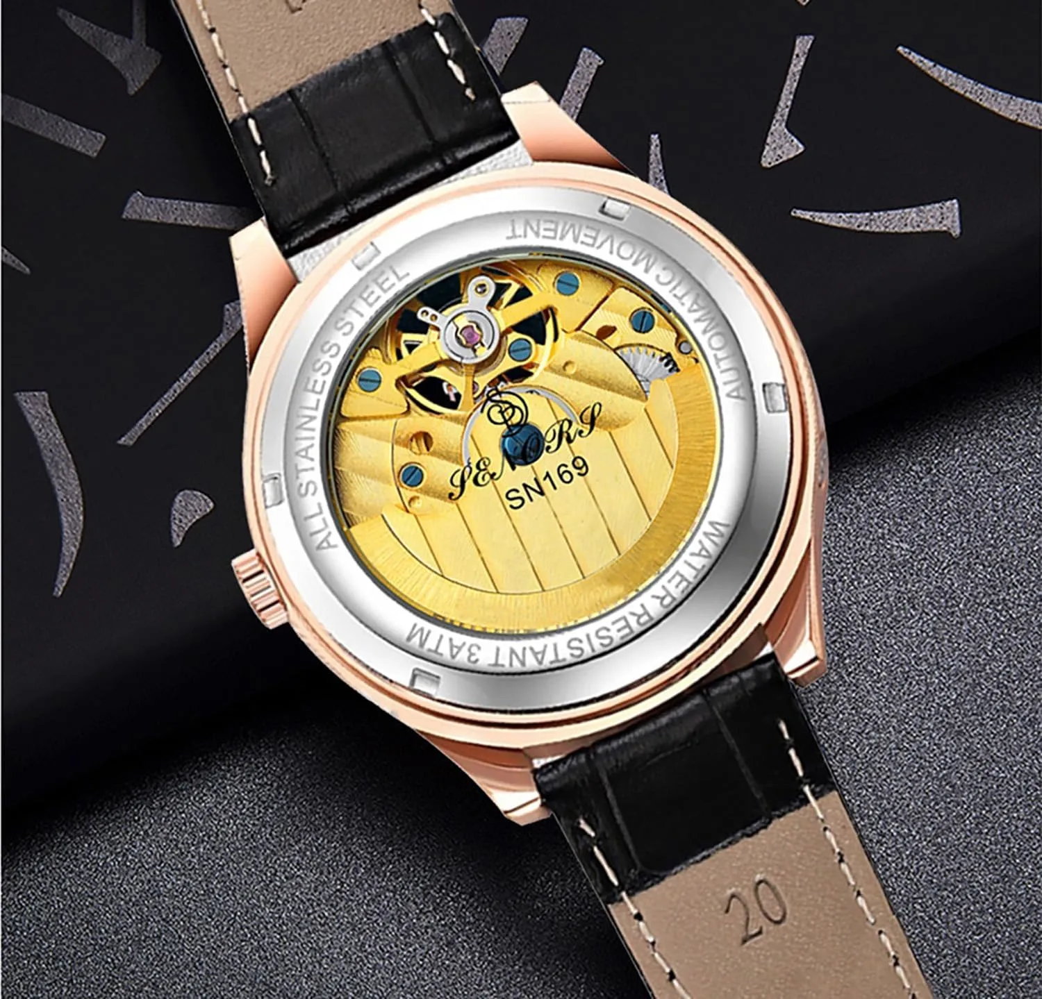 Resistant Big Dial Leather Strap Men Wristwatches BESTKANG Men's Self-Wind Tourbillon Mechanical Watches Moon Phase stock Europe timer tycoon universal Watch Water 