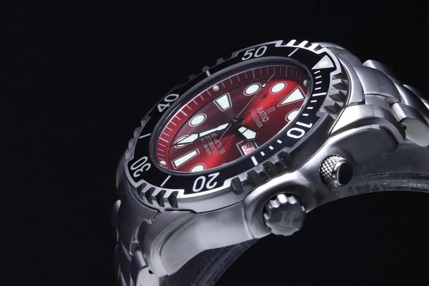 Resistant Diving Watch for Men RATIO FreeDiver Helium-Safe Dive Watch Sapphire Crystal Automatic Diver Watch 1000M pleasantly endurance demographic Water 