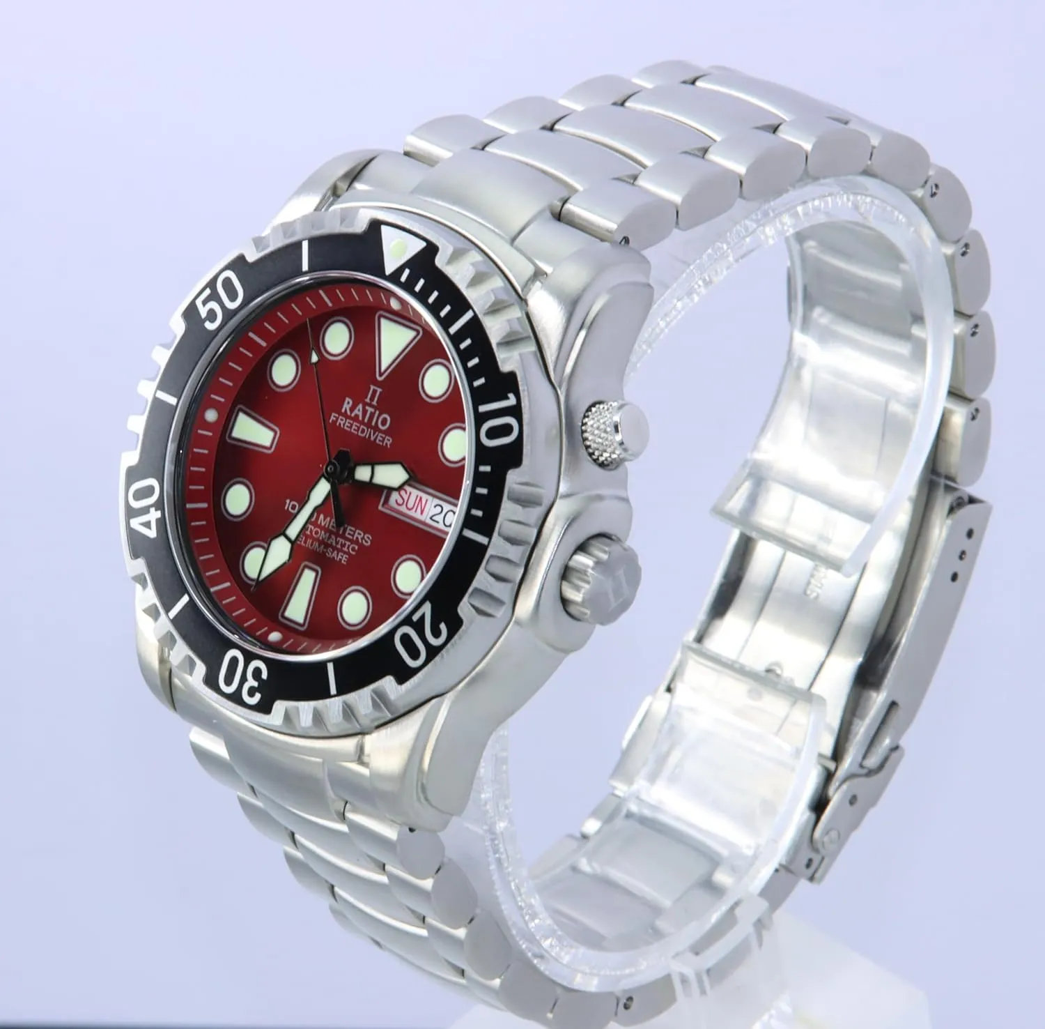 Resistant Diving Watch for Men RATIO FreeDiver Helium-Safe Dive Watch Sapphire Crystal Automatic Diver Watch 1000M pleasantly endurance demographic Water 