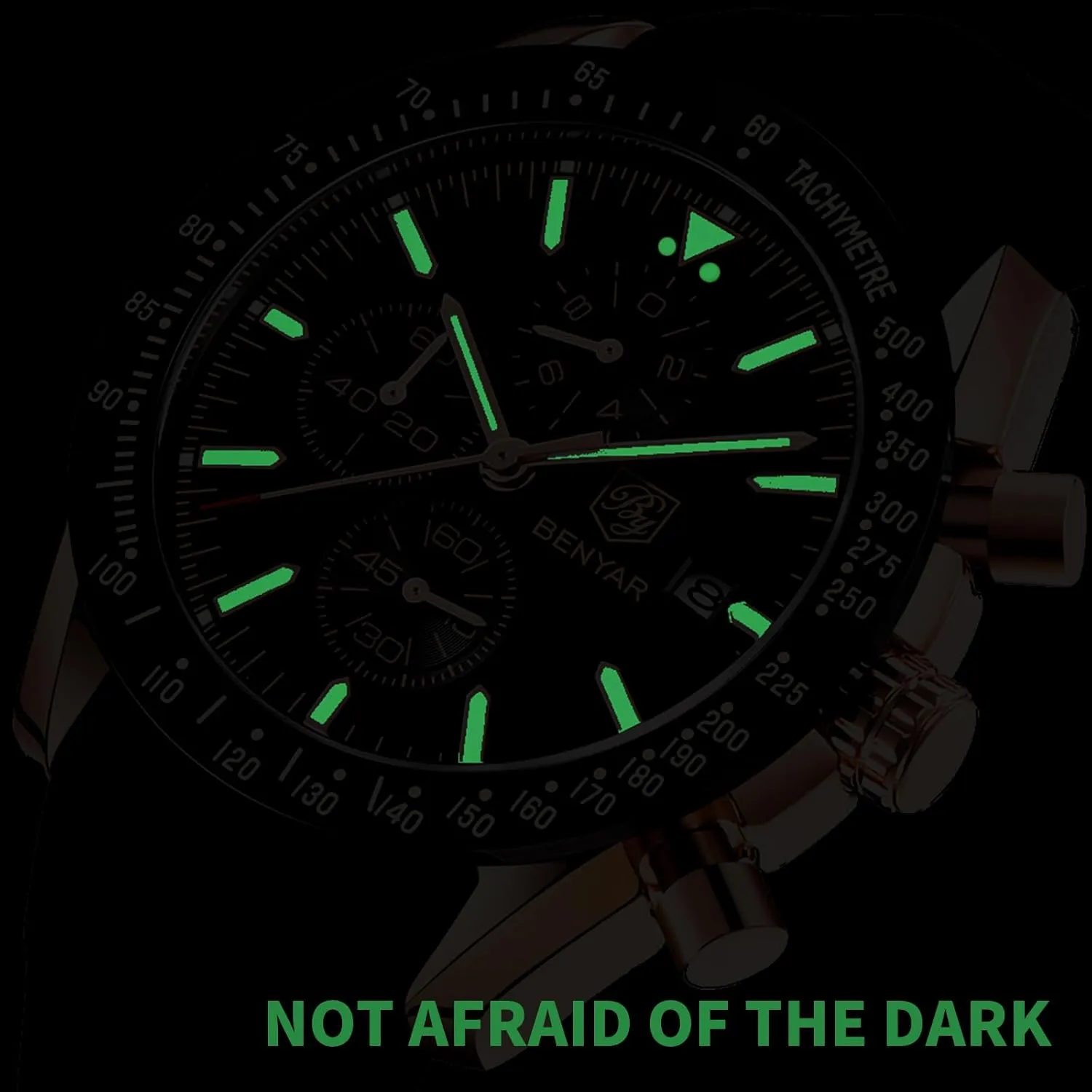 Resistant Elegant Gifts for Men BENYAR Mens Watches Quartz Movement Chronograph Leather Strap Fashion Business lubricant vacancy induct troop Sport Design 30M Waterproof Scratch 