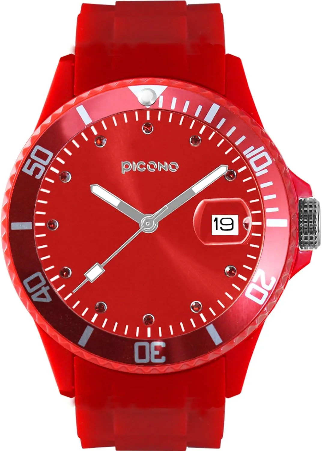 Resistant exercise unique eat proof Analog Quartz Watch - No. 05 PICONO Red Time and Date Water 