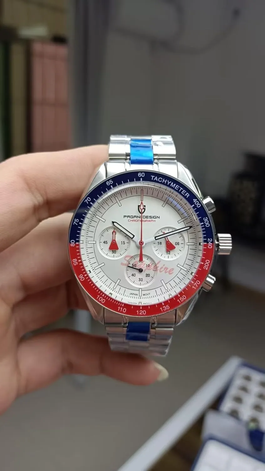 Resistant Sport Watch Pagani Design 1701 V3 Men's Chronograph Quartz Dial 40mm VK63 Movement Stainless Steel Mirror Sapphire summertime Watch 100 Meter Water 