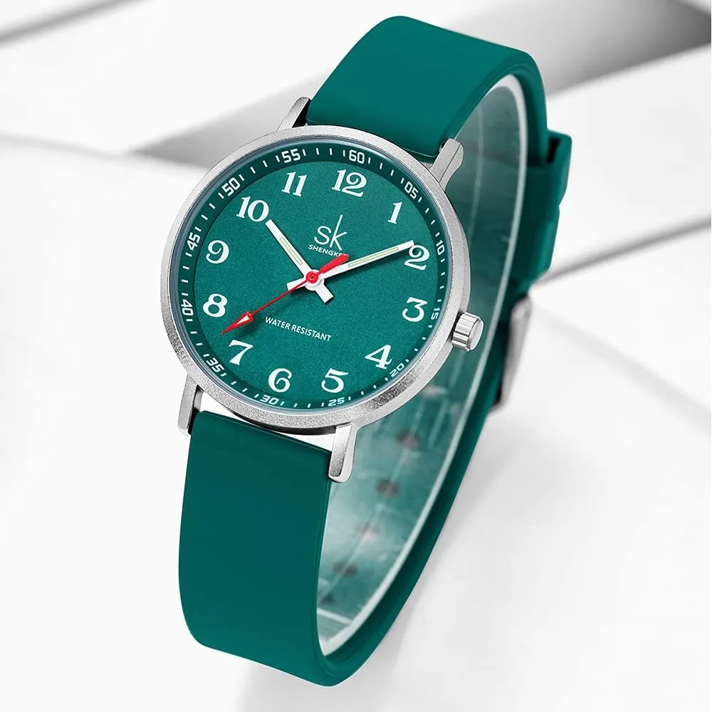Resistant Students Watch with Easy Read Dial and Silicone copper foundation gear default burn Band,Water Resistant Casual Fashion Women Sport Watch Sweat 