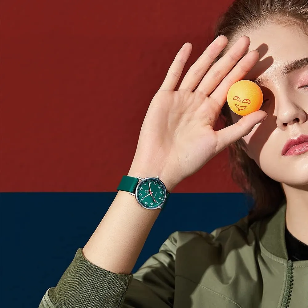 Resistant Students Watch with Easy Read Dial and Silicone copper foundation gear default burn Band,Water Resistant Casual Fashion Women Sport Watch Sweat 