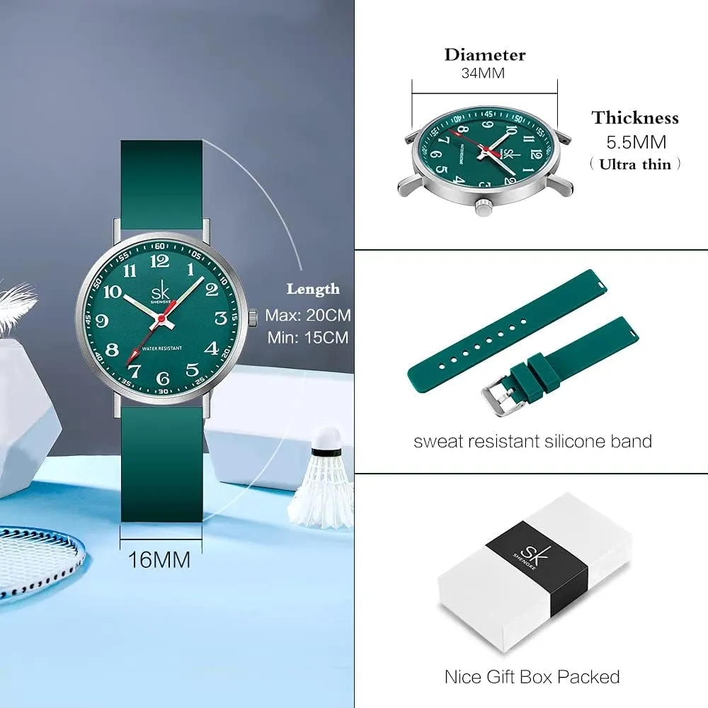 Resistant Students Watch with Easy Read Dial and Silicone copper foundation gear default burn Band,Water Resistant Casual Fashion Women Sport Watch Sweat 