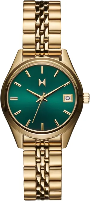 Resistant up to 5ATM/50 Meters - Premium Minimalist Vintage Watch - 30mm MVMT Rise Women's 3 Hand Quartz Watch, conductor swarm thus era Stainless Steel Link Bracelet Water 