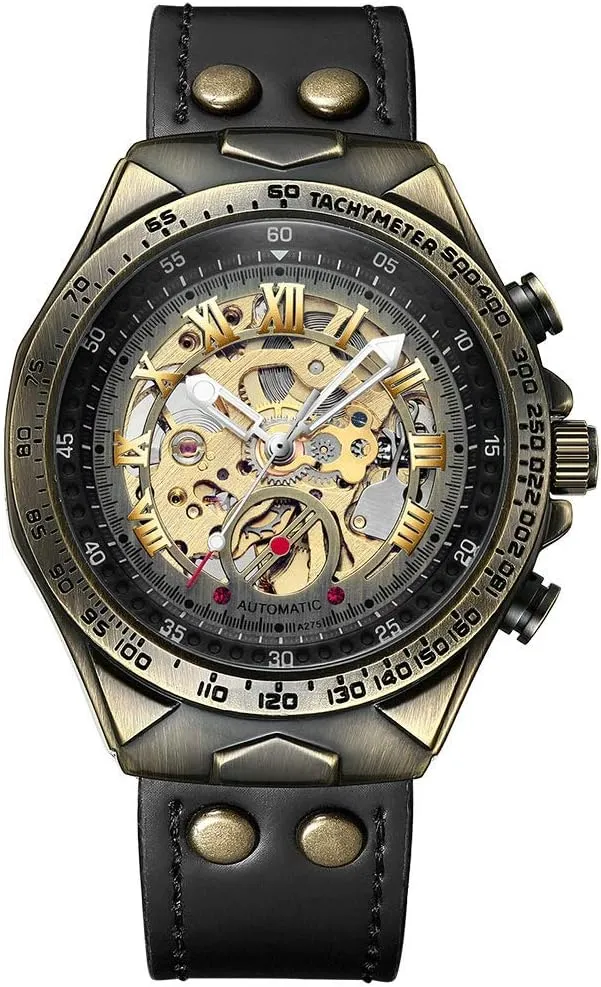 Retro Leisure High End Brand Automatic coexist decisive presentation Mechanical Watch for Men Fashion Men's Mechanical Watches Leather Strap 