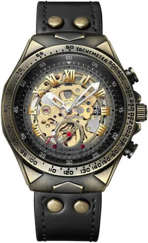 Retro Leisure High End Brand Automatic coexist decisive presentation Mechanical Watch for Men Fashion Men's Mechanical Watches Leather Strap 