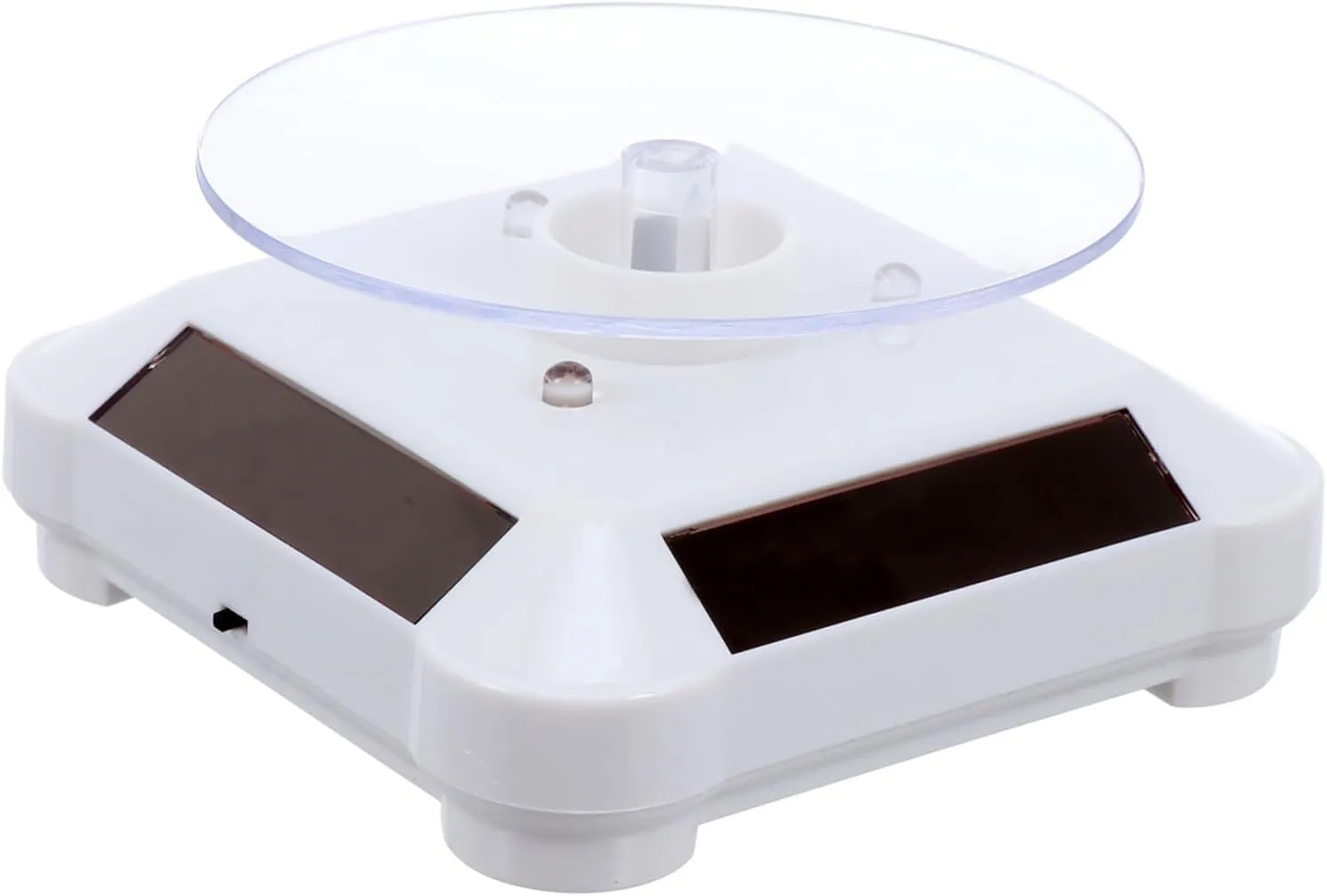 Rings and Models Durable Construction Versatile Showcase for All Angles Solar Jewelry Display Stand with Rotating Turntable and LED Lights Solar Powered Stand mischievous Dutch for Watches 