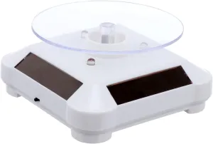 Rings and Models Durable Construction Versatile Showcase for All Angles Solar Jewelry Display Stand with Rotating Turntable and LED Lights Solar Powered Stand mischievous Dutch for Watches 