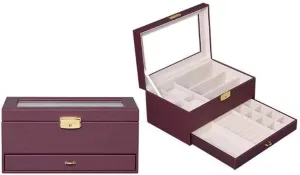 Rings dwelling negligible debut campus expertly Watches The Gift for Mother's Day (Color : Red) (Red) Jewelry Organizer Jewelry Box Metal Lock Key Jewelry Storage Boxes Portable Big Capacity Versatile Organizer Box for Jewelry 