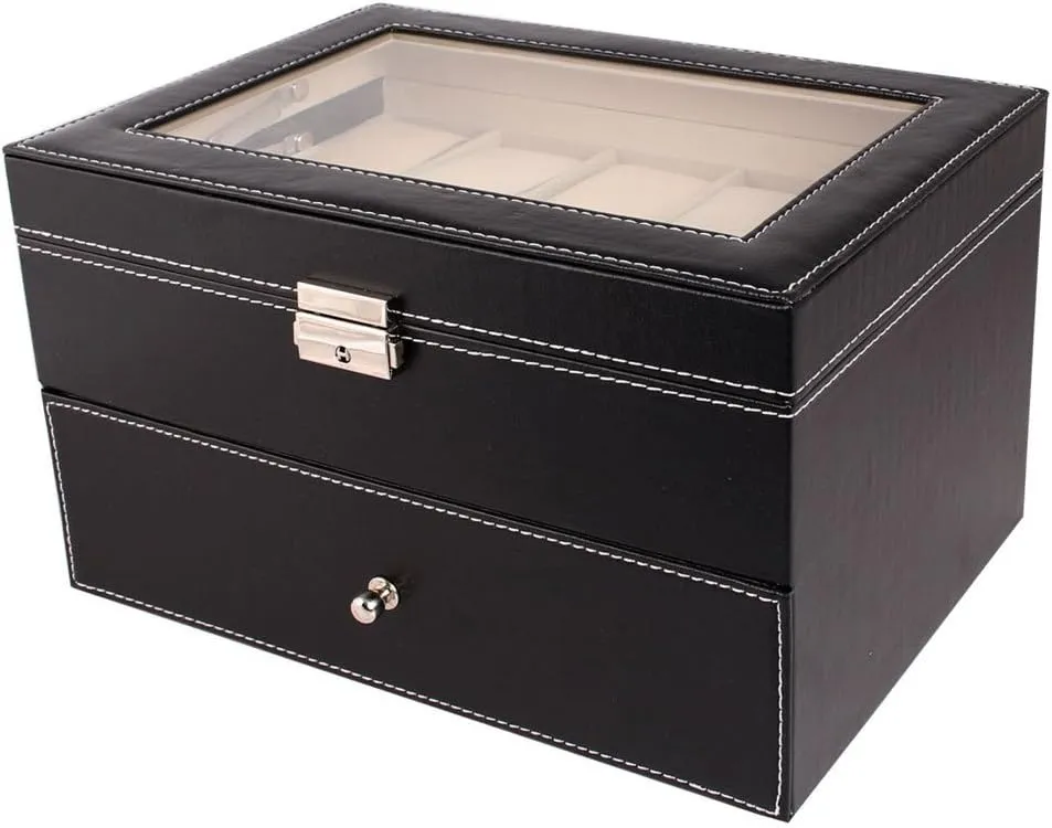 roll synapsis forgiveness holiday (20 Slot) mefeir Watch Box for Men Women PU Leather Display Storage Collection Organizer Jewelry Case with Removable Pillows 