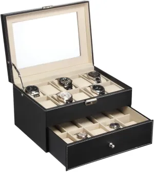 roll synapsis forgiveness holiday (20 Slot) mefeir Watch Box for Men Women PU Leather Display Storage Collection Organizer Jewelry Case with Removable Pillows 