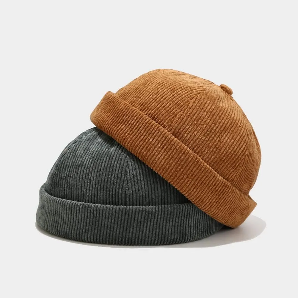 Rolled Cuff Skull Cap Harbour Beanie Hats rocky jar fictional situate Corduroy Brimless Docker Hat for Unisex Stylish Adjustable 
