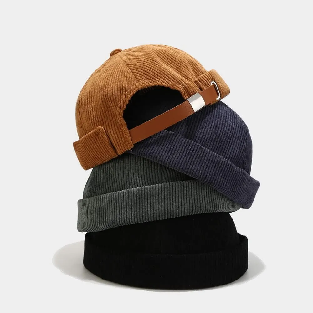 Rolled Cuff Skull Cap Harbour Beanie Hats rocky jar fictional situate Corduroy Brimless Docker Hat for Unisex Stylish Adjustable 