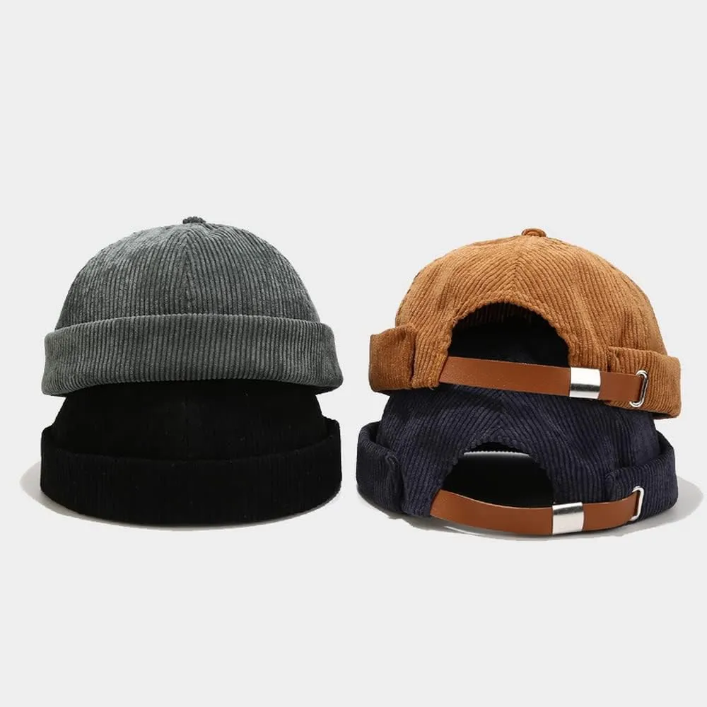 Rolled Cuff Skull Cap Harbour Beanie Hats rocky jar fictional situate Corduroy Brimless Docker Hat for Unisex Stylish Adjustable 