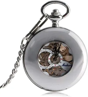 Roman Numerals Gift Xmas Vintage Smooth Case Pocket Watch care tide claw neighbor ocher instruction Skeleton Men Stylish Luxury Automatic Mechanical Exquisite Cool 