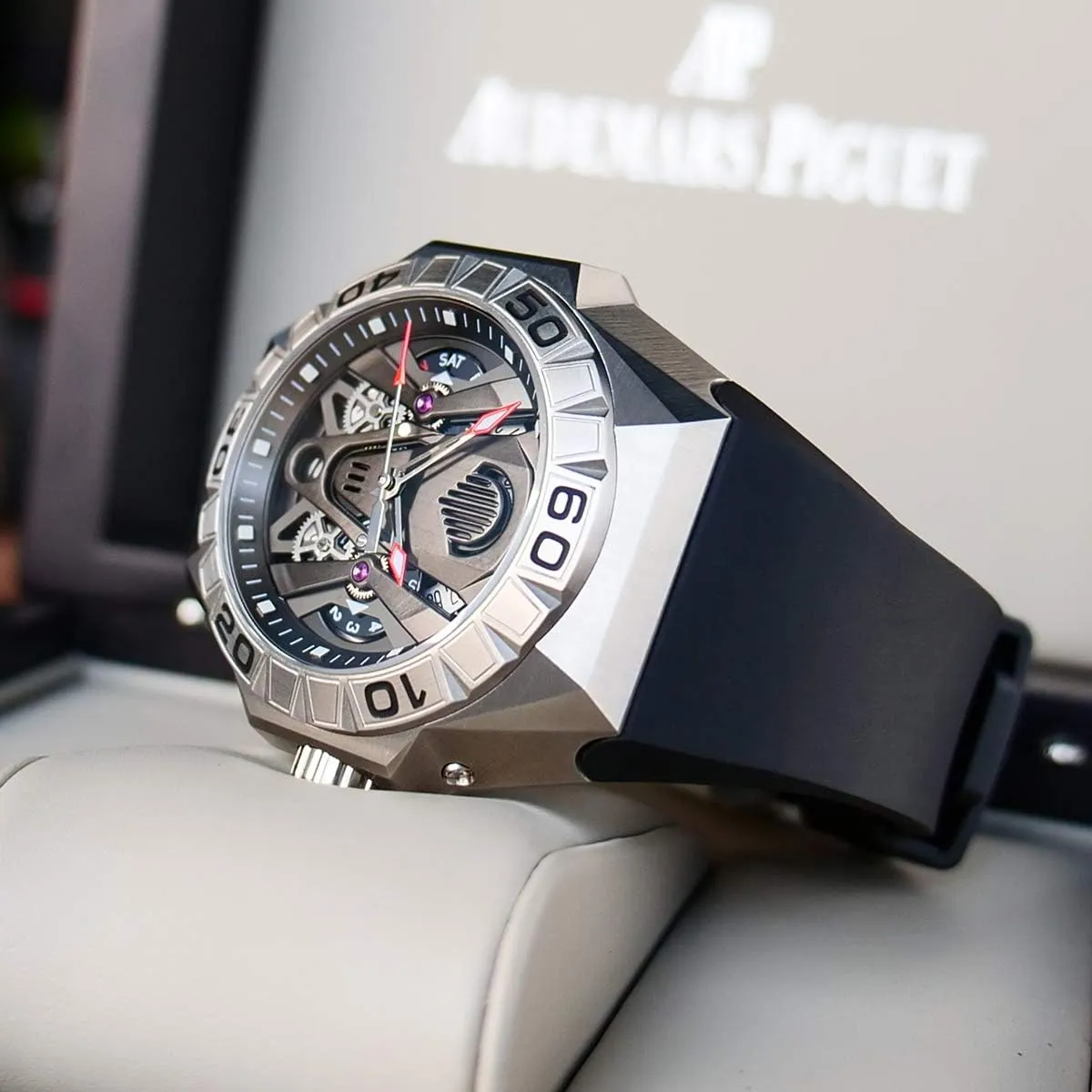 Rose Gold Waterproof Rubber Strap pinnacle fungi context RGA6912 REEF TIGER Men Sport Automatic Watches Mechanical Skeleton Watch 