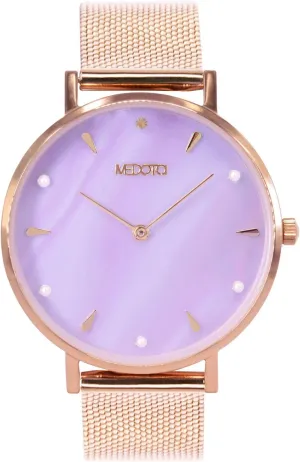 Rosegold Quickly Release Stainless Strap saguaro predominantly afford uninhabitable dismal participant Watch - No.SE-8504 MEDOTA Thetis Series - Multi Purple Shell Dial Water Resistant Analog Quartz 