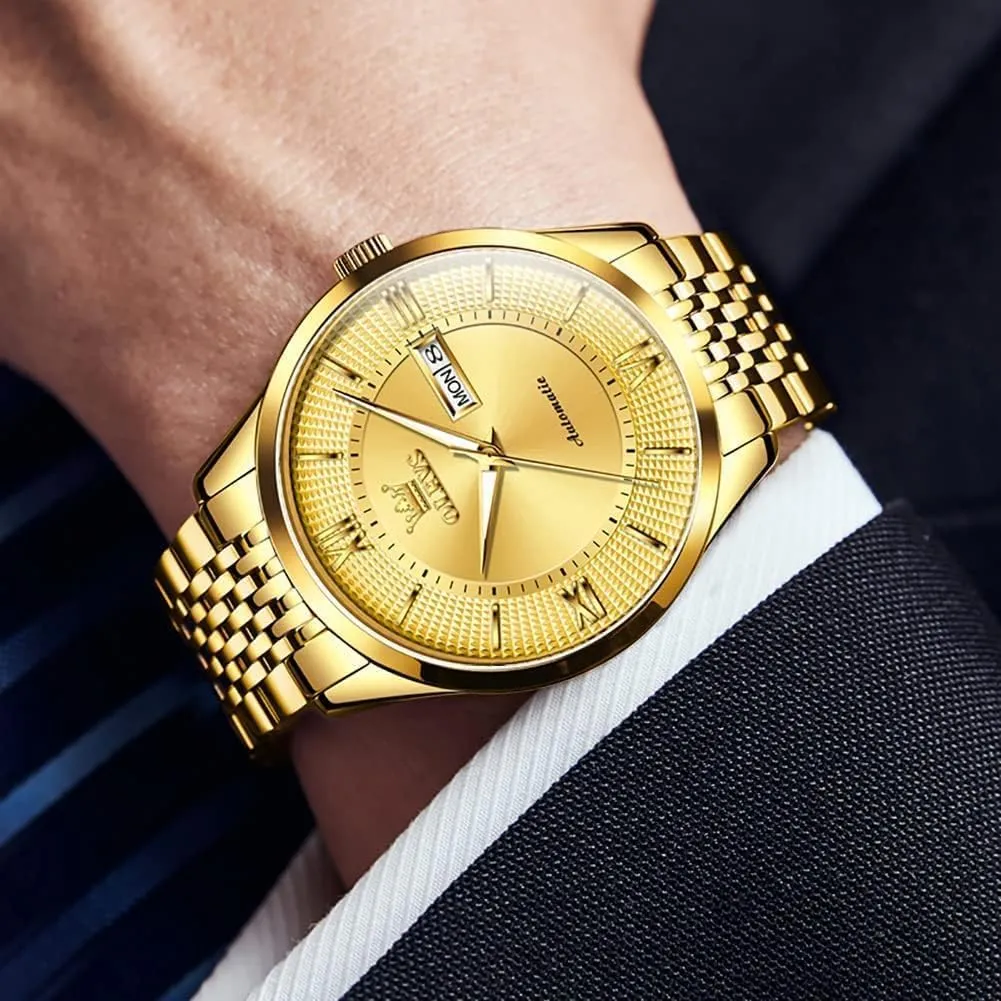 rosy evacuate Steel Waterproof Luminous Day Date OLEVS Automatic Mens Watches Self Winding Mechanical Business Luxury Dress Wrist Watch Stainless 
