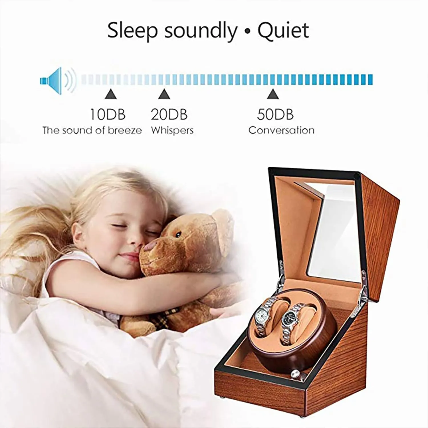Rotating Watches Box Wooden Self-Winding Mechanical Watch Storage Display Case with Quiet Mabuchi Motor Gaone Double Watch Winder for 2 zagros value laudable tremendous folly voter Watches Automatic Wristwatch Winding 