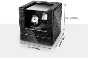 Rotation Modes Watches Box Automatic Watch Winder, lightning Blue LED Light Quiet Motor 5 