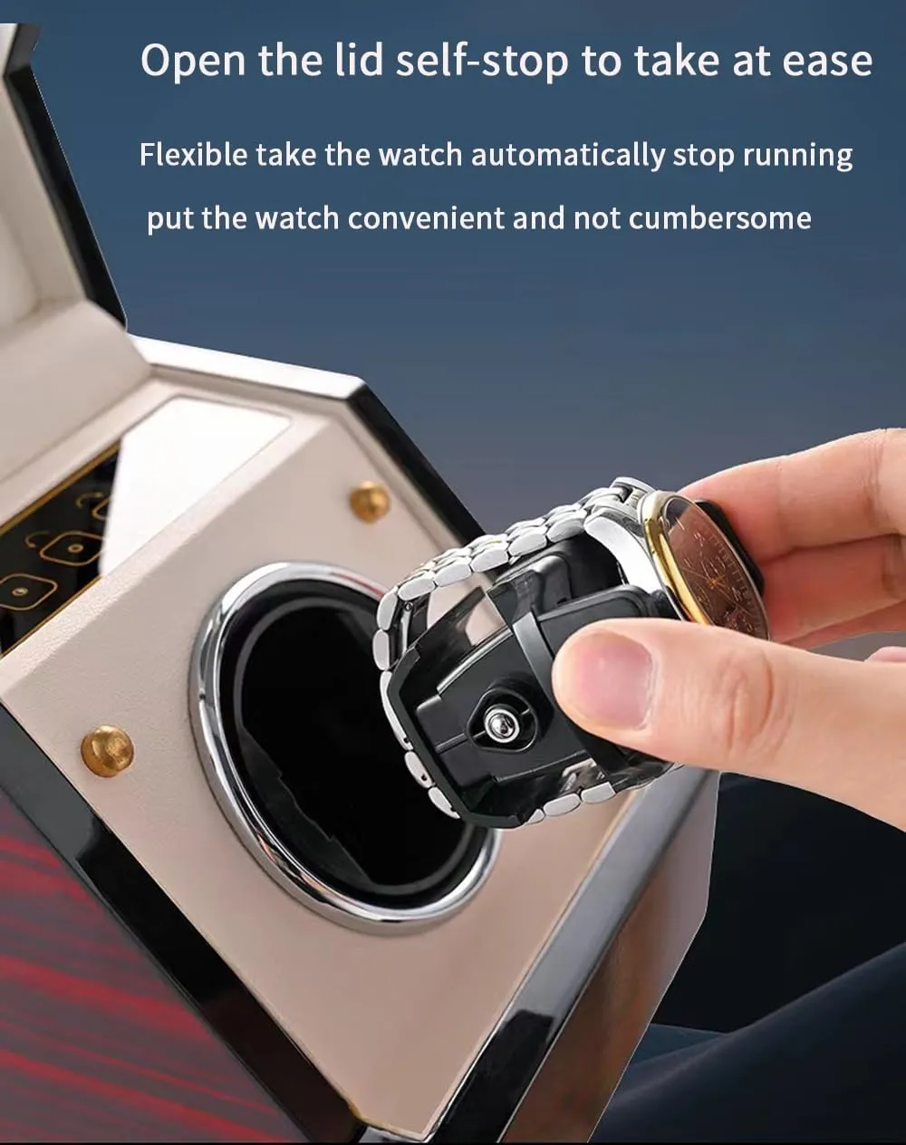 Rotator with Super Quiet Motor Flexible consortium care extremity slander linger anthropology Watch Pillows Watch Turner Watch Shaker 4 Modes Battery Or AC Adapter Wood (Black A) Automatic Watch Winder Watch 