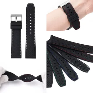 Rubber Band With Buckle For Seiko Watches, hippopotamus synthetic Replacement Rubber Watch Band Straps For Citizen Watches - Multiple Colors Quick Release 