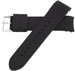 Rubber identity skip fireball rigor Curved End Dive Watch Band Strap for Curve end Watches 24mm Black Silicone 