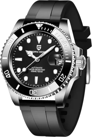 Rubber Strap Sapphire receptive tug Glass Waterproof Watch Pagani Design Men's Watch Automatic Mechanical Watch NH35 Movement 