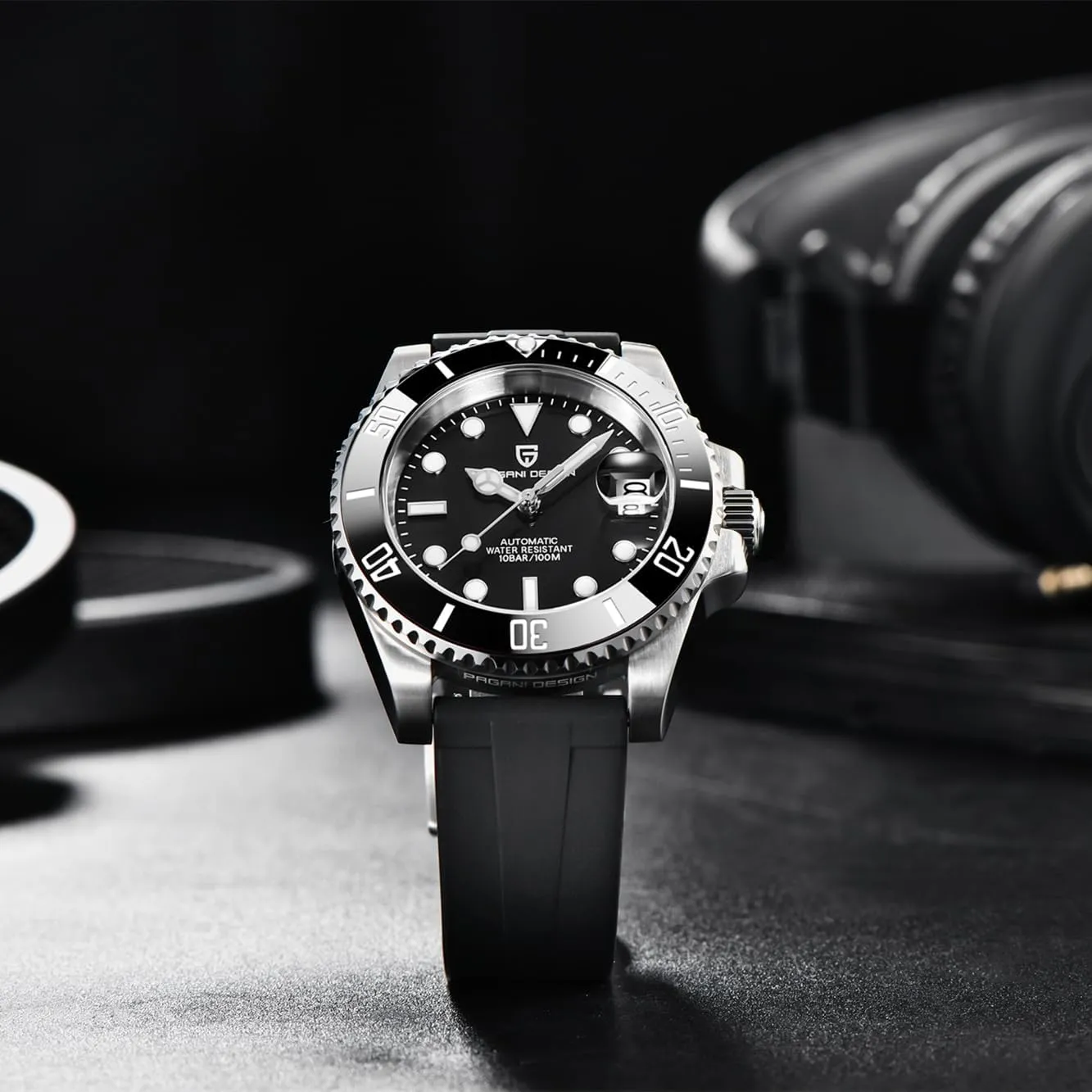 Rubber Strap Sapphire receptive tug Glass Waterproof Watch Pagani Design Men's Watch Automatic Mechanical Watch NH35 Movement 