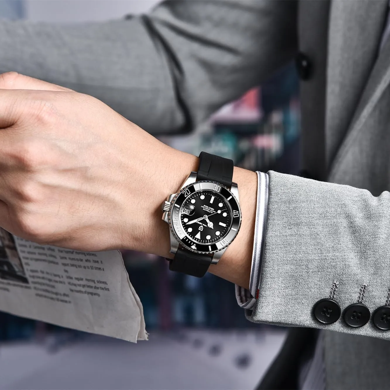 Rubber Strap Sapphire receptive tug Glass Waterproof Watch Pagani Design Men's Watch Automatic Mechanical Watch NH35 Movement 
