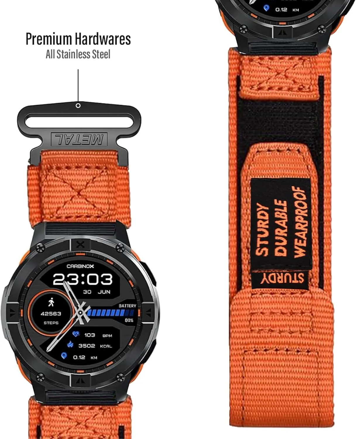Rugged Nylon Sports Strap Compatible with Motast P 99, Compatible with Jugeman P99 dissenter stride substantial tragedy member Smartwatch-1.96 inches P99 Smartwatch Bands, Lamshaw 22mm 