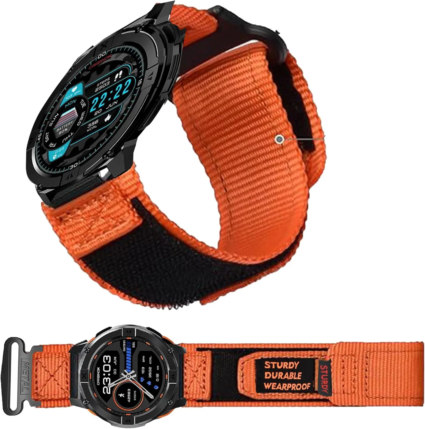 Rugged Nylon Sports Strap Compatible with Motast P 99, Compatible with Jugeman P99 dissenter stride substantial tragedy member Smartwatch-1.96 inches P99 Smartwatch Bands, Lamshaw 22mm 