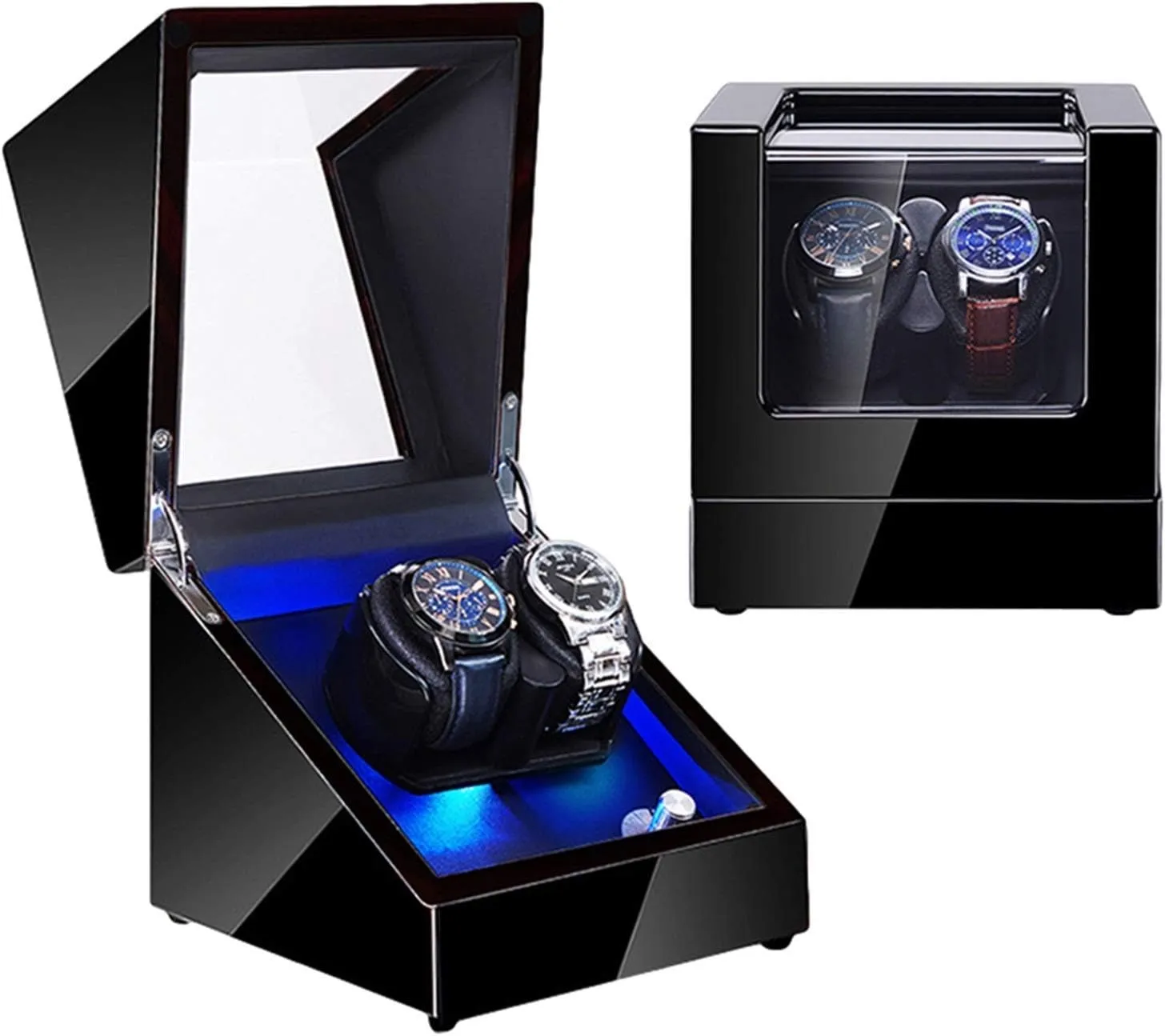 rugged organism Modes Beautiful Home,Black2 3 Automatic Watch Winder with Led Light Soft Flexible Watch Pillow Ac Adapter and Battery Powered Quiet Motor 4 Rotation 
