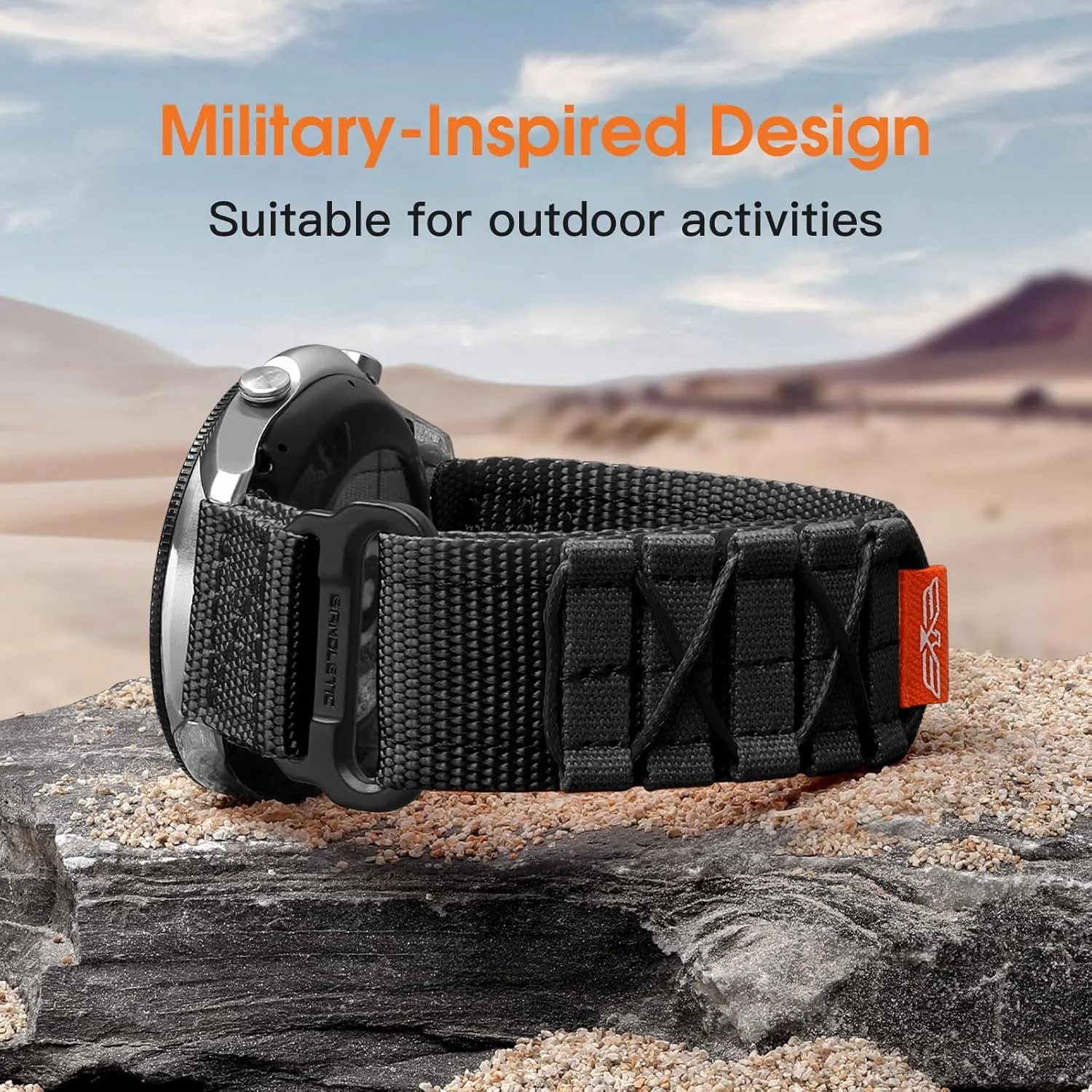 S3 Frontier/Classic, Military Rugged Nylon unnatural Sport Strap 22mm Bands Compatible with Samsung Galaxy Watch 3 45mm/Galaxy Watch 46mm SM-R800/Gear 