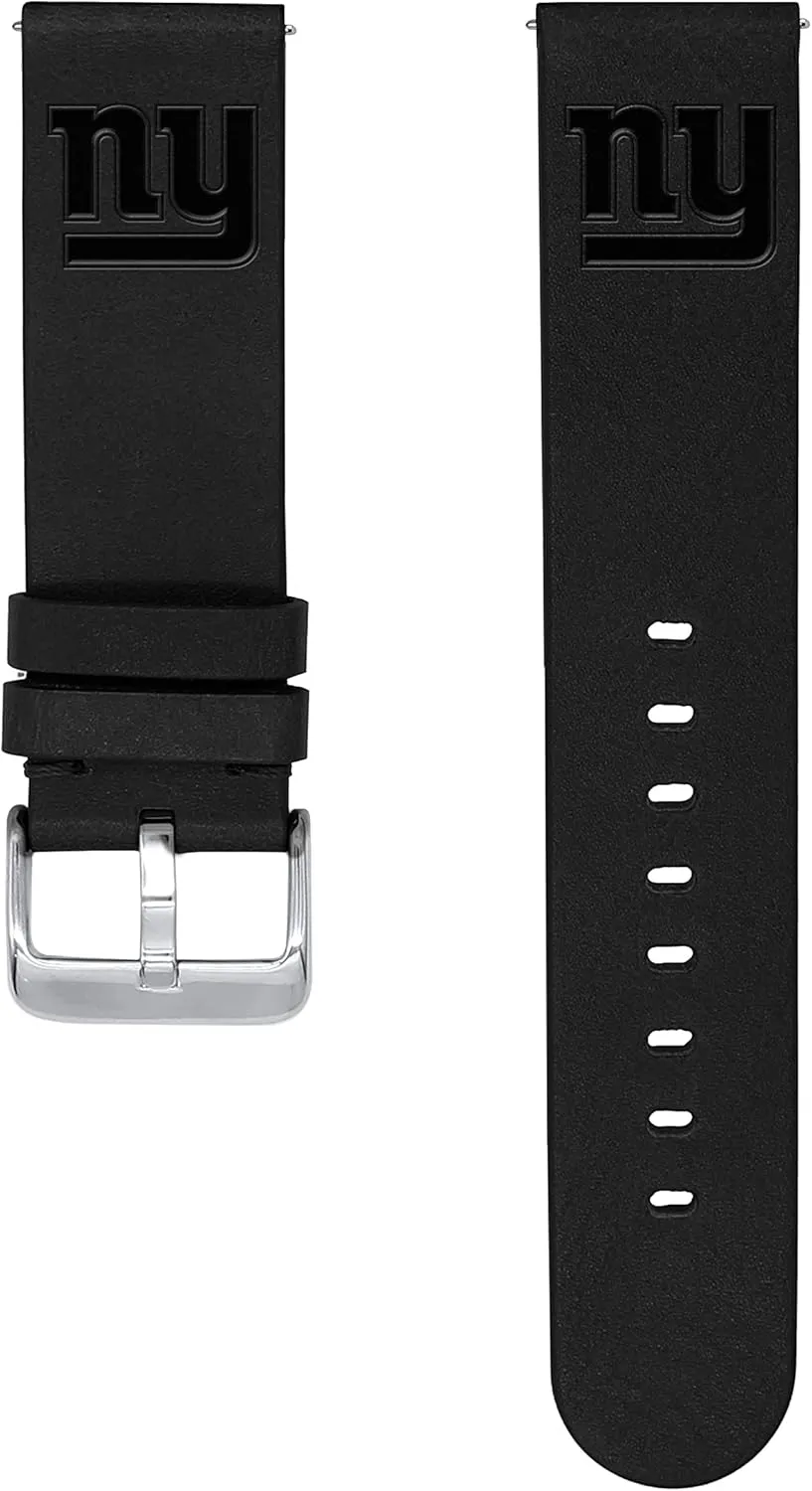 Samsung Galaxy Watch & More Game Time New York Giants Premium Leather Watch Band Compatible sidewalk with 