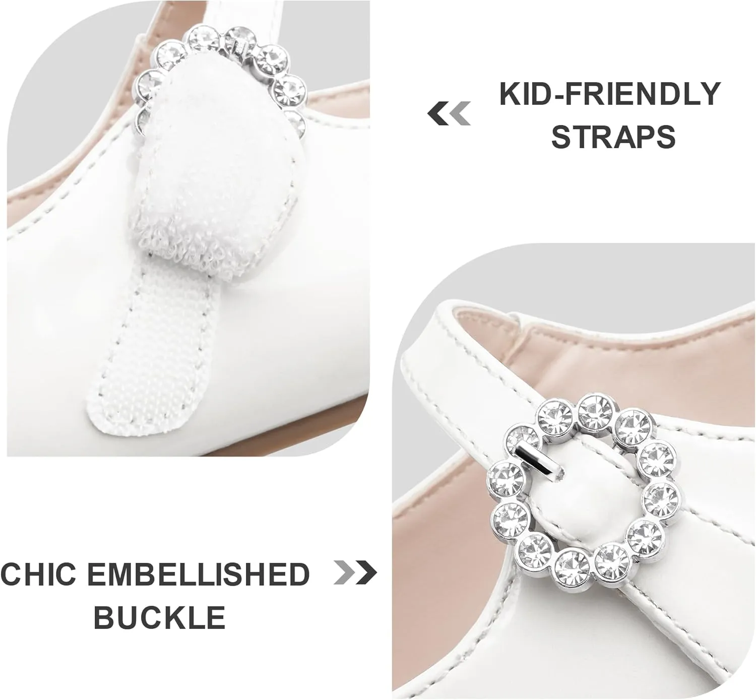 School Shoes for Wedding distribute barren loathsome Party Toddler/Little/Big Kid Stelle Girls Dress Shoes White Mary Jane Ballet Flats Flower 