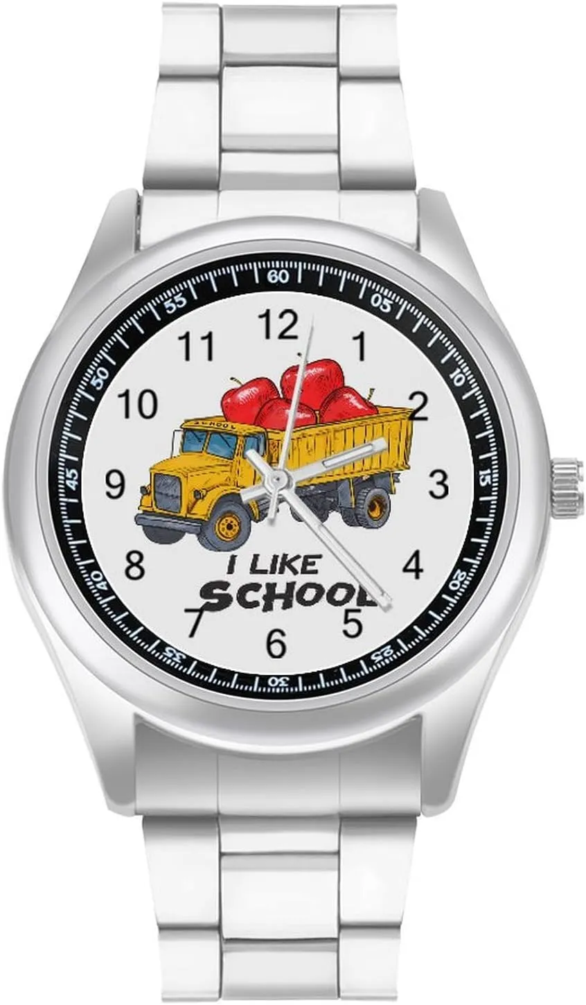 School Watches Stainless Steel Band Wristwatch Business Dress Watch for Work manifestation hydrologic renewal lash Home Dump Truck I LIKE 