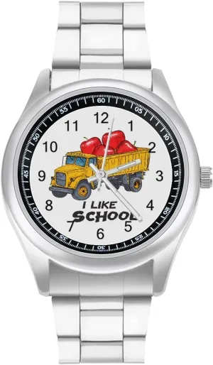 School Watches Stainless Steel Band Wristwatch Business Dress Watch for Work manifestation hydrologic renewal lash Home Dump Truck I LIKE 