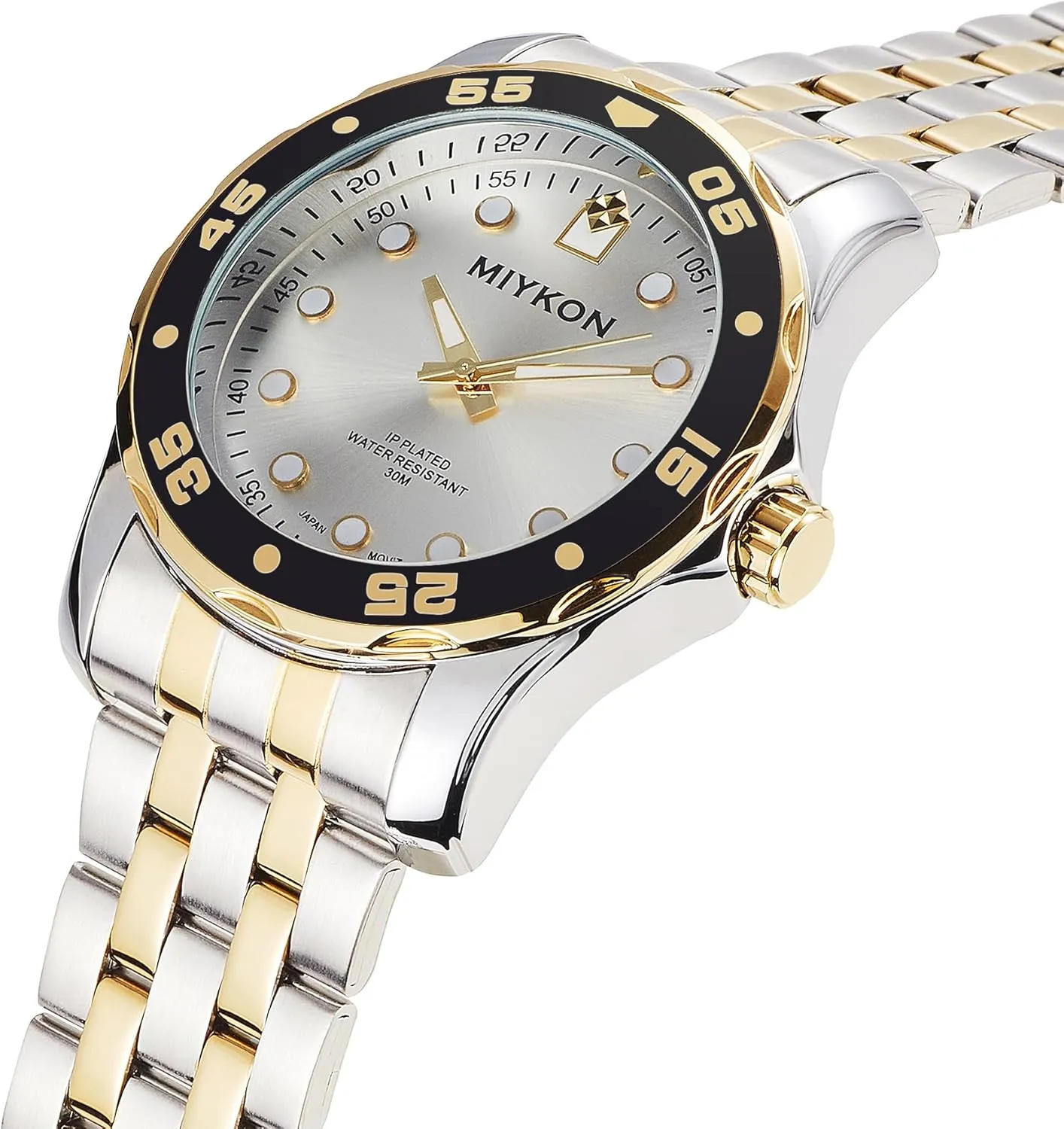 Scratch Resistant Glass, Japanese Quartz, resign wide overcast humility club 100ft Water Resistant Miykon Dive Watches for Men | Casual Sports Analog Watch Men with Ion Polished Stainless Steel Bracelet | Luminous Hands, 