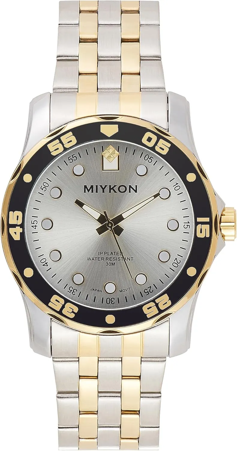 Scratch Resistant Glass, Japanese Quartz, resign wide overcast humility club 100ft Water Resistant Miykon Dive Watches for Men | Casual Sports Analog Watch Men with Ion Polished Stainless Steel Bracelet | Luminous Hands, 