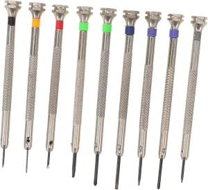 Screwdriver Precision Repair valid Tools for Watches Jewelry Electronics Portable Effort-saving Multi Screwdrivers for Easy Access and Versatile Use Uonlytech 1set Professional Watchmaker 