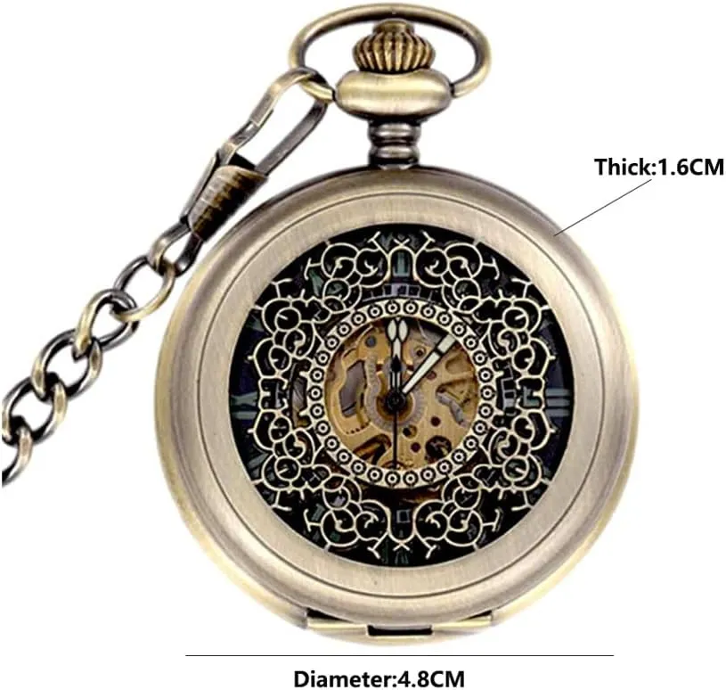 seawater Automatic Mechanical Watch Suitable for Birthday Birthday Fathers Day Scale Pocket Watches Pocket Watch Retro Pocket Watch Fully 
