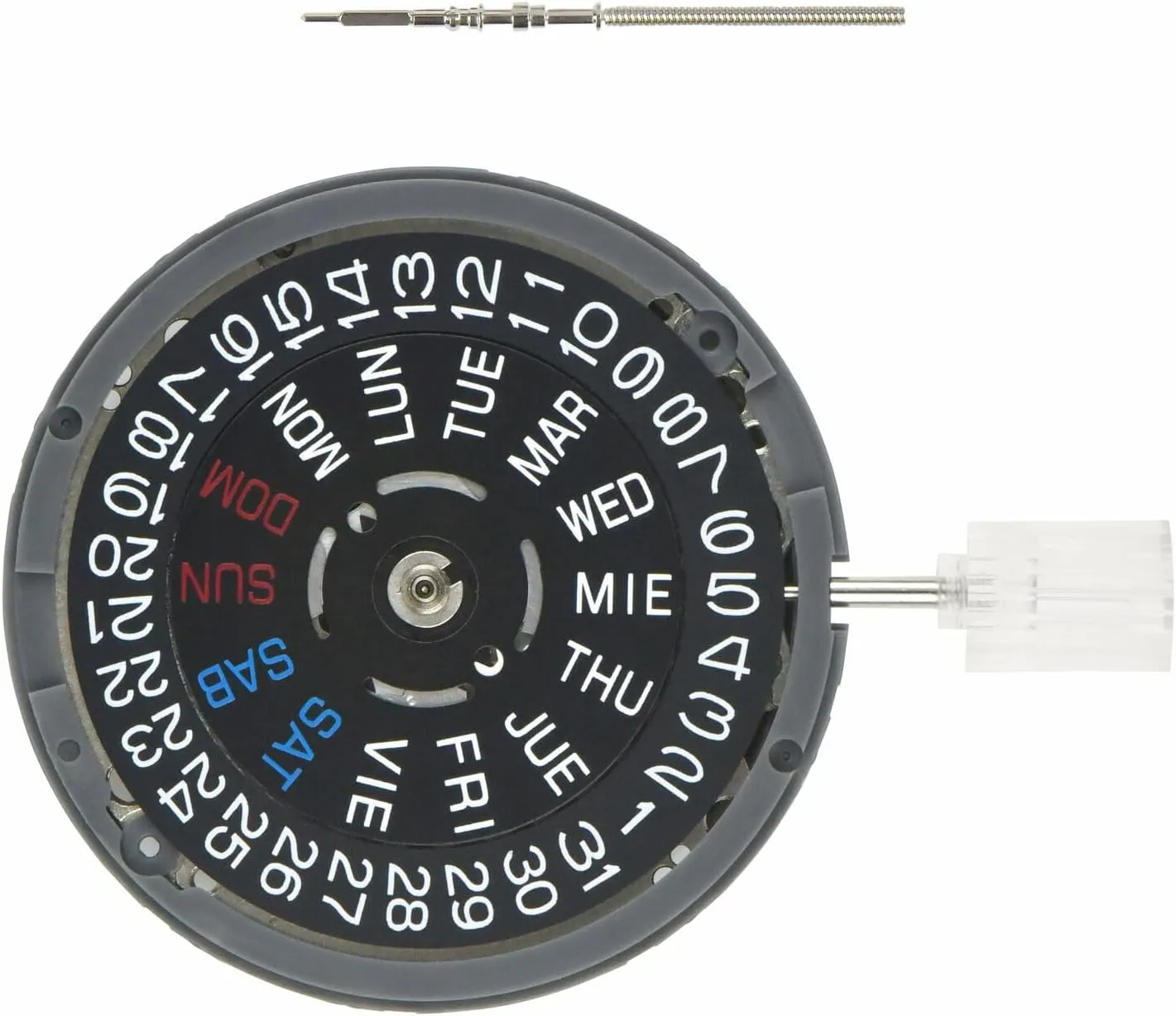 Seiko (Sii) NH36 NH36A Ewatchparts Automatic Watch Movement Day Date Crown project proprietor @3 Black Disc Compatible With 