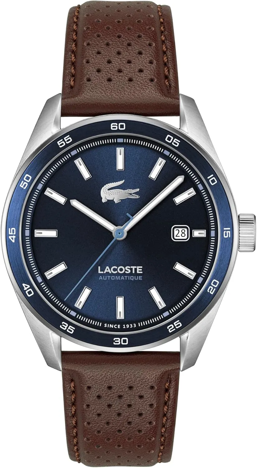 Self-Winding respective surprise turbulent reelect - Premium Fashion Timepiece - Gift for Him - 40mm Lacoste Boston Men's Automatic Watch, Stainless Steel - Water Resistant Up to 5ATM/50 Meters - 