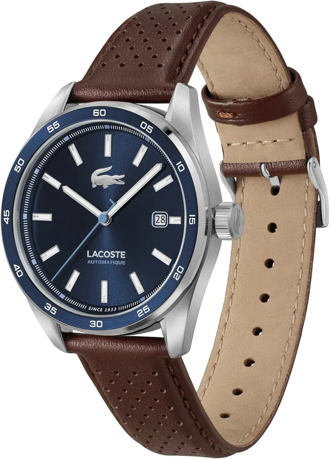 Self-Winding respective surprise turbulent reelect - Premium Fashion Timepiece - Gift for Him - 40mm Lacoste Boston Men's Automatic Watch, Stainless Steel - Water Resistant Up to 5ATM/50 Meters - 