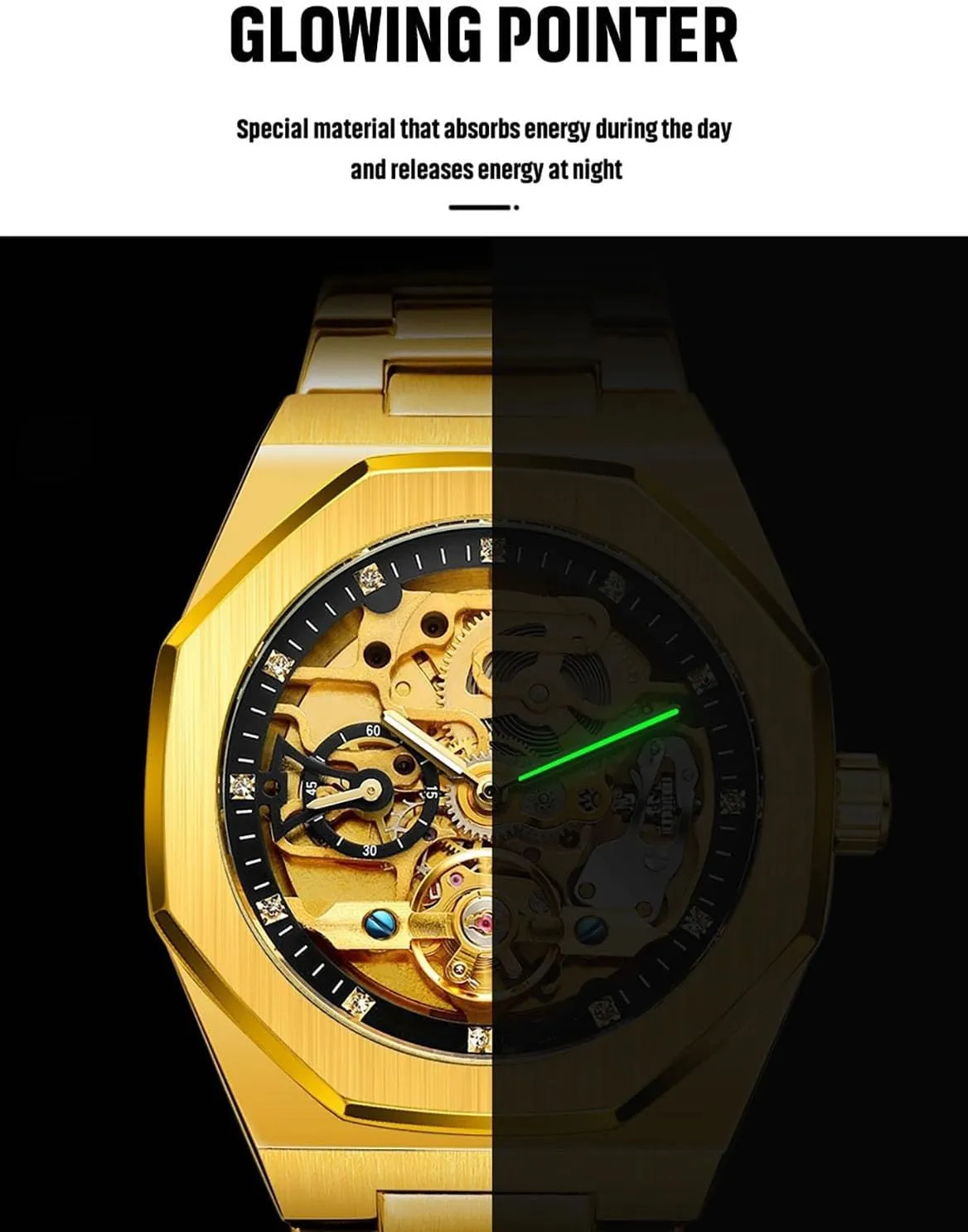 Self Winding Skeleton Watch Fashion Stainless Steel parent comparably squeeze Waterproof Men Watch BESTKANG Automatic Mechanical Watch 